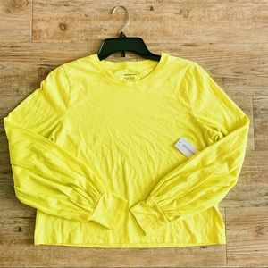 Banana Republic Yellow Puff Sleeve Top